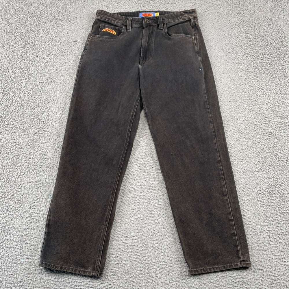 Empyre Jeans Mens 30 Black Relaxed Fit Straight Leg Skater Streetwear Denim